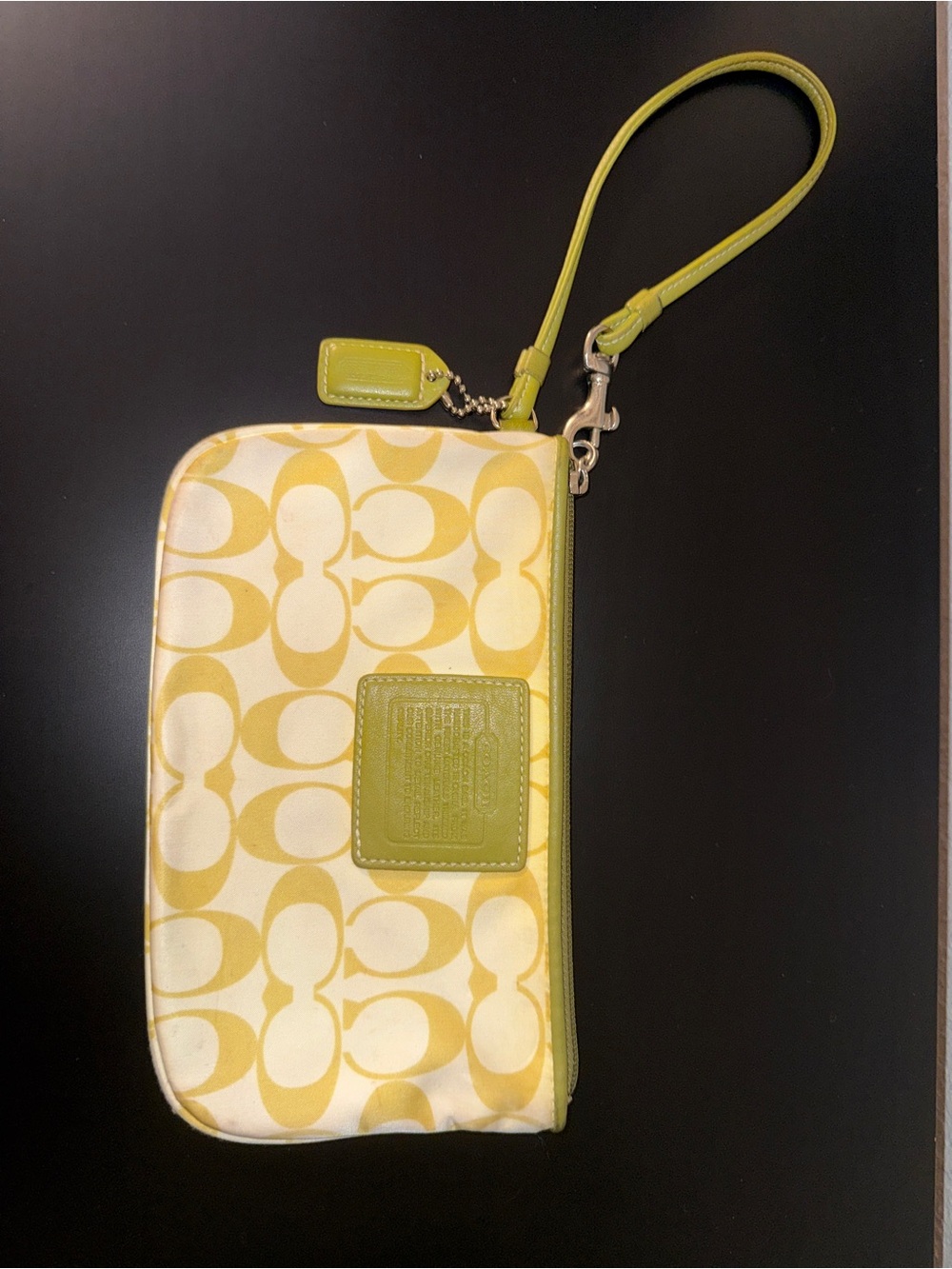 Coach Yellow Signature Canvas Wristlet Phone Case with Strap